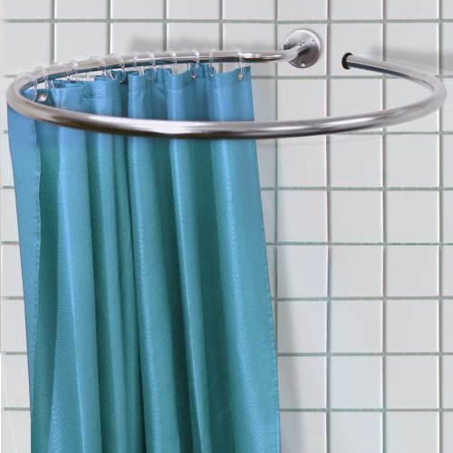 Kreisförmige Halteschiene für Duschvorhang aus Edelstahl & Ringe für Duschvorhang