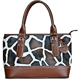 Brown Giraffe Shoulder Tote