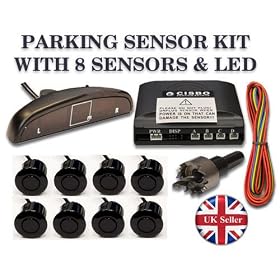 Parking Reversing 8 Sensors buzzer LED displayer system - Silver