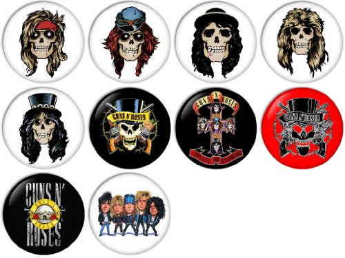 Guns N' Roses Pinback Buttons Badges/Pin 1 Inch (25mm) Set of 10 New