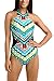FARYSAYS Women Colorful Tribal Print High Neck One Piece Beachwear Swimsuit Large