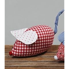 T�RSTOPPER MAUS COTTAGE M�USCHEN BAUMWOLLE ROT KARIERT