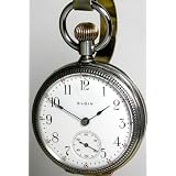 #IK2A Elgin Antique Sterling Silver Ladies Pocket Watch w Gorgeous Multi Color Gold Overnlaid... by Elgin