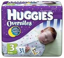 Huggies Overnites Diapers, Size 3, 31-Count Packages (Pack of 2)