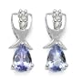 14 Karat White Gold 0.85 Carat Genuine Tanzanite Pears & Diamond Accents Earrings