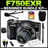 FUJIFILM F750EXR Black 16.0 MP 3.0 LCD 20X Optical Zoom Wide Angle Digital Camera Beginner Bundle Kit includes Card Reader, HDMI Cable, Tripod, Monopod, Carrying Case, 8GB SD Card and more!