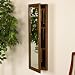 Wall-Mounted Rectangle Jewelry Cabinet with Mirror - Walnut Finish