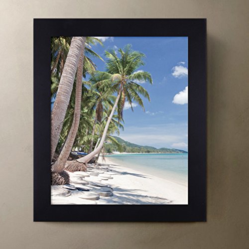 Adeco Decorative Black Wood 1.25" Wide Margin Wall Mounts Hanging