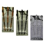 Twisted Hair Sticks, Two Sets of 3 in Black and Brown (6 Pieces)
