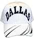 Dallas Adjustable Bent Brim Baseball Cap with Stripes on Bill (White)