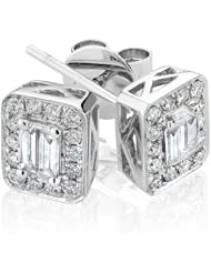 Baguette and Round Diamond Earrings 1/2ctw