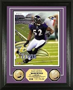 NFL Baltimore Ravens Ray Lewis 24KT Gold Coin Photo Mint