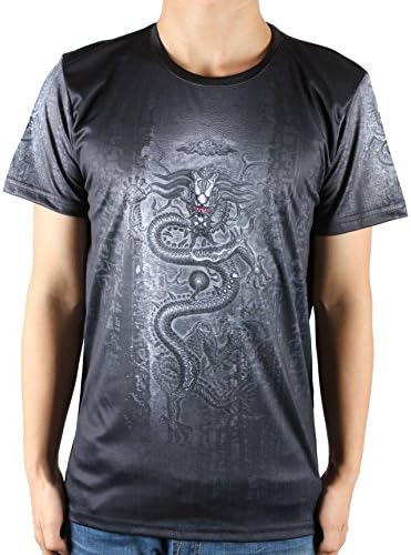 Customized Dragon Design Men Top T-Shirt Size M
