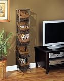 5 Shelf Seagrass CD / DVD Storage Rack