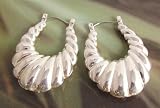Image of Fashion earrings 768 large 4.5cm silver colour hoops