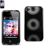 Protector Cover IPHONE 4S Snap On Hard Case Black Circles Design 2DPC-IPHONE4S-172