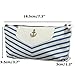 KINGSO Canvas Navy Style Pen Pencil Case Cellphone Coin Cosmetic Makeup Bag Pouch Purse,Light Blue 