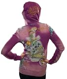 ED HARDY Christian Audigier Geisha Womens Tunic Top Hoodie Sweatshirt