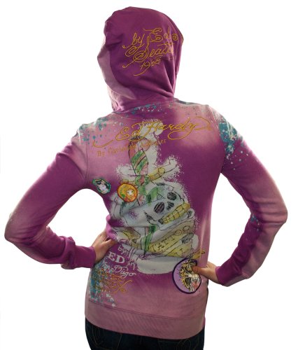 ED HARDY Christian Audigier Geisha Womens Tunic Top Hoodie Sweatshirt