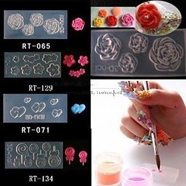 PInzanF 4 Style Acrylic Flowers 3D Nail Art Mold DIY Decoration Fashion
