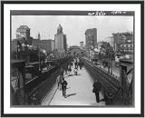Historic Print (S): New York and Brooklyn Bridge: Promenade and Manhattan [street railroad] Terminal