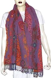 Rectangular Wool Scarf Winter Clothing India 24 x 66 inches (jstl232)