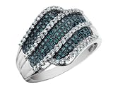 White and Blue Diamond Ring 1/2 Carat in 10K White Gold White and Blue Diamond Ring 1/2 Carat in 10K White Gold