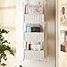 SEI Furniture Over-The- Door 3-Tier Woven Basket Storage, White