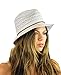 NYFASHION101 Braided Trim Spring Summer Cotton Lace Vented Fedora Hat