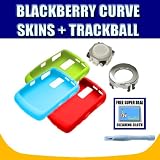 Blackberry Curve 8300 8310 8320 8330 Trackball + 3 Skins Accessory Kit with Exclusive FREE Complimentary Super Deal Micro Fiber Cleaning Cloth