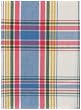Durable Flat Weave 100% Cotton White and Blue Plaid Dishtowel 18" X 28" Set / 6
