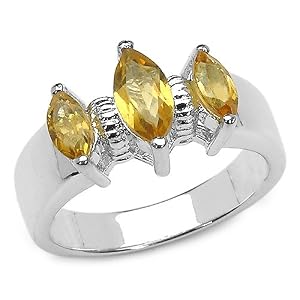 Buy 1.05 Carat Genuine Citrine Sterling Silver Ring by JewelzDirect