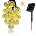 Wedna Solar Outdoor String Lights 20ft 30 LED Warm White Crystal Ball Globle Christmas Fairy Lights for Holiday, Party, Garden Path, Homes Decoration