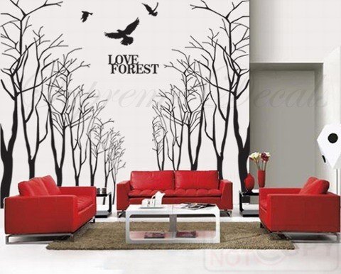 Made in US - Free Custom Color - Love Forest Trees-Super big -- 8 feet 6 inch -- Wall Art Home Decors Murals Removable Vinyl Decals Paper Stickers