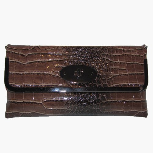 Melie Bianco Katelyn Python Envelope Clutch