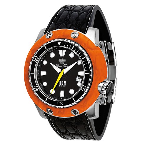 Glam Rock Unisex GR11502 Miami Collection Stainless Steel and Black Rubber Watch