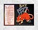 Asian Oriental Chinese Zodiac Poster Year of the Rat: Birth Years 1912 1924 1936 1948 1960 1972 1984 1996 2008