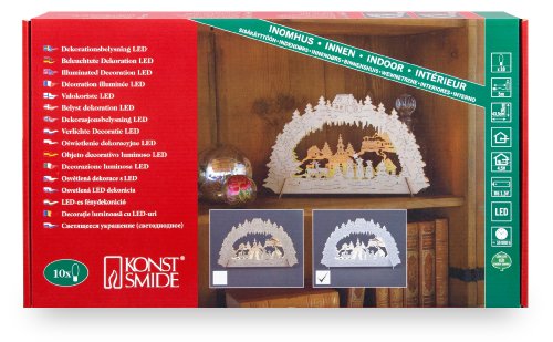 Konstsmide 2833-210 LED Holz Silhouette Weihnachtsdorf 10 warm wei&szlig;e Dioden, 4.5V Innentra Preisvergleich