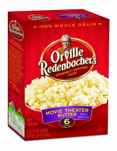 Orville Redenbacher's Gourmet Microwavable Popcorn, Movie Theater Butter Light, 6-Count Boxes (Pack of 6)