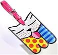 Romero Britto Lugggage Tag ID Custom Name (Multicolor/Cat)