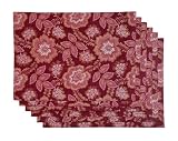  : Rose Tree Toulouse Table Linens Set Of 6 Placemats, Red