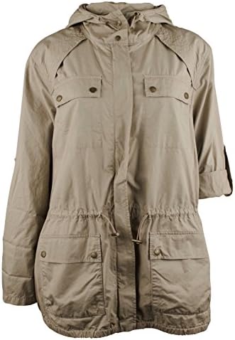 Michael Kors Women's Plus Cinch Waist Cotton Twill Anorak-K-1X