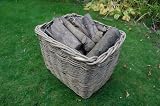 Huge, Heavy Duty , Rectangular Log Basket, Hessian Lined