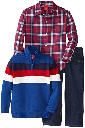 Izod Little Boys' Nautica 3 Piece Sweater Set, Medium Blue, 4