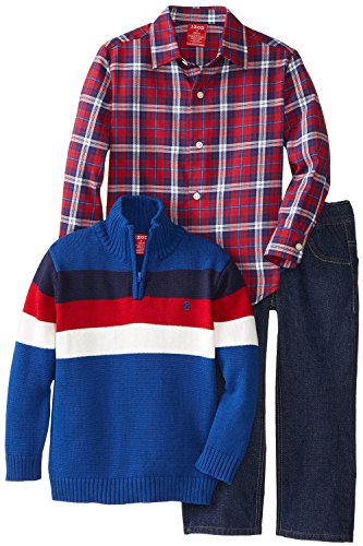 Izod Little Boys' Nautica 3 Piece Sweater Set, Medium Blue, 4