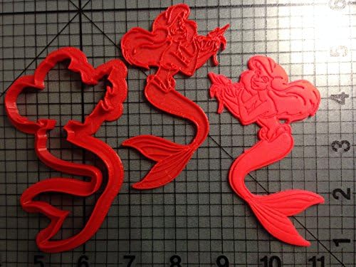 Baby Shower Little Mermaid - Ariel Cookie Cutter and Stamp set 4 Inches