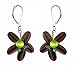 Earrings - E419 - Whimsical Flowers - Glass and Acrylic ~ Brown