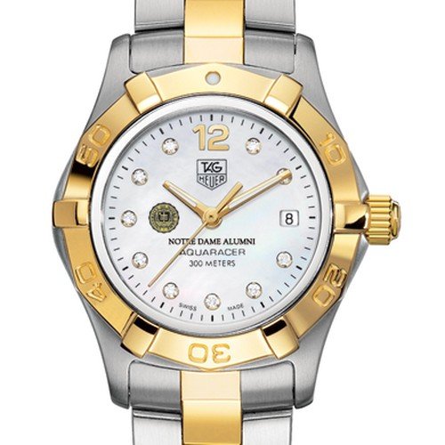 University of Notre Dame Alumni TAG Heuer Watch - Womens Two-Tone Diamond Dial