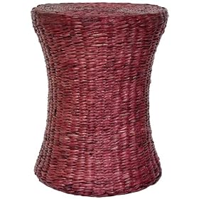 Woven Fiber Stool - Mahogany by ORIENTAL FURNITURE