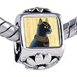Pugster Egyptian- Bastet Cat Photo Flower European Charm Bead Pandora & Bracelet Compatible